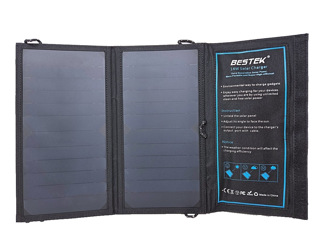 Bestek 14W Foldable Solar Charger with Smart IC – Model BTSP21-US