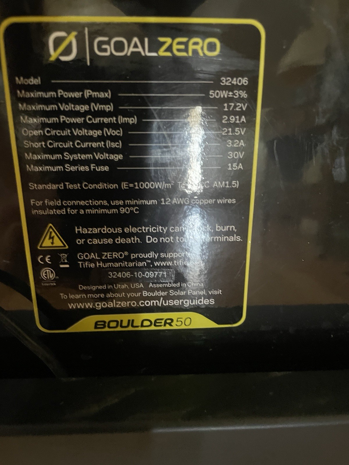 Goal Zero Boulder 50 Monocrystalline Solar Panel – 50W