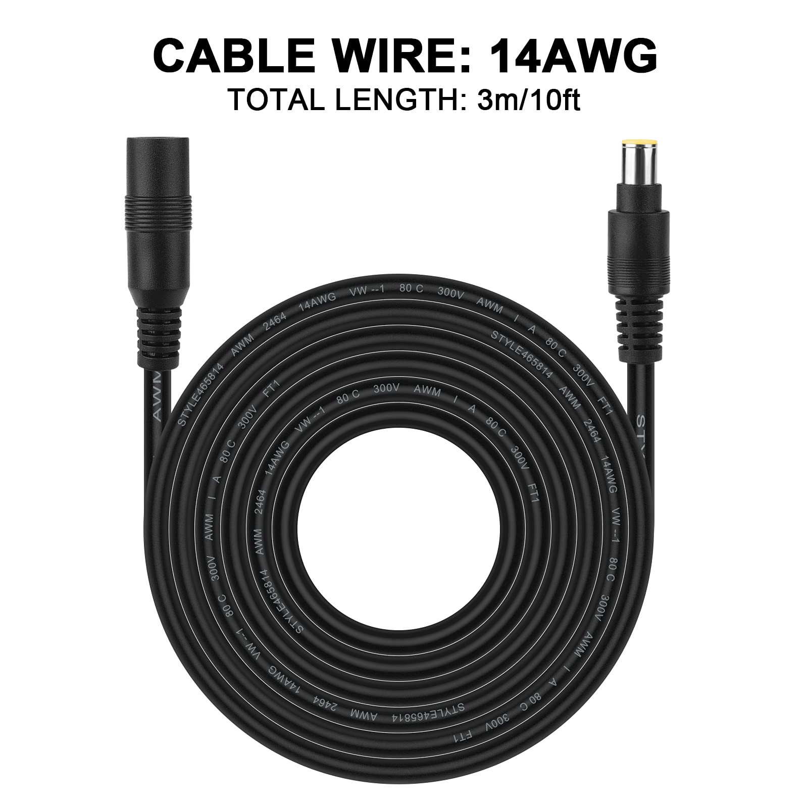 8mm Extension Cable – iGreely 10Ft 3M DC 8mm Cord Compatible with Jackery Goal