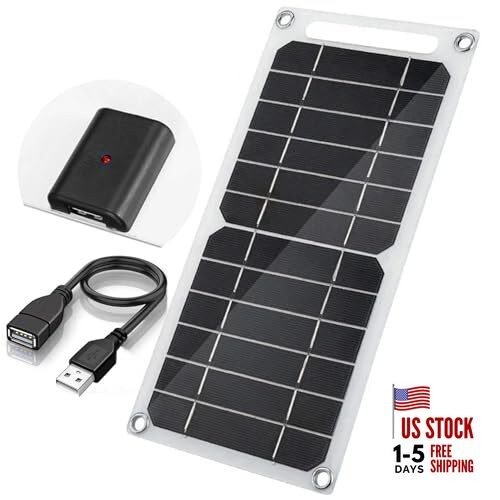 Mini 5V 6W USB Solar Panel, Portable 5 Volt 6 Watt High With USB Cable