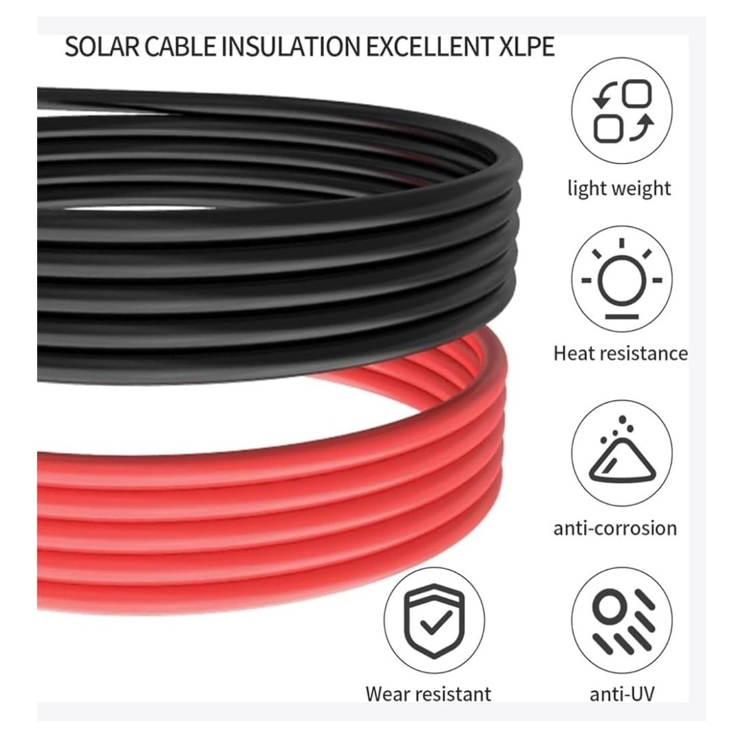 ELFCULB 1Pair Solar Extension Cable-12AWG 30FT Solar Panel Extension Cable…