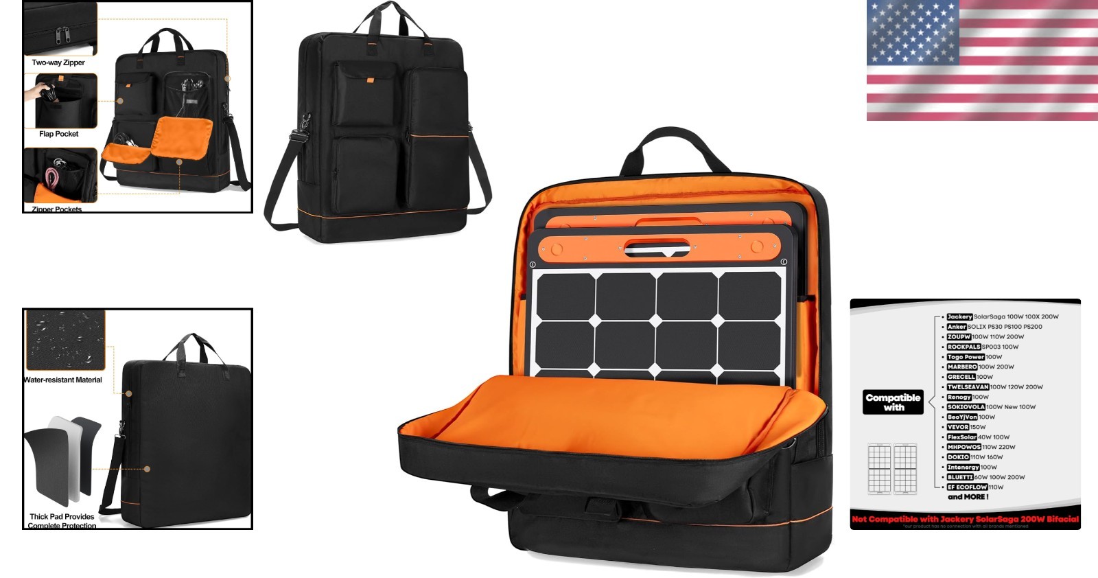 Solar Panel Storage Bag for Jackery & ZOUPW Panels