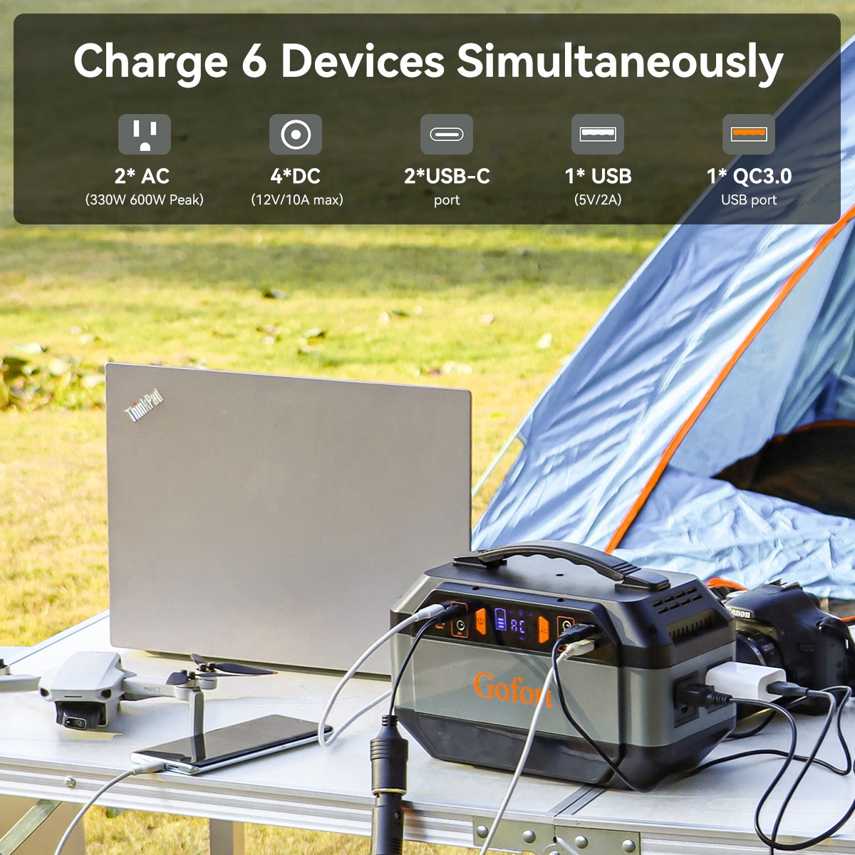 Flashfish P56 Portable Power Station 330W 299Wh With 60W18V Foldable Solar Panel