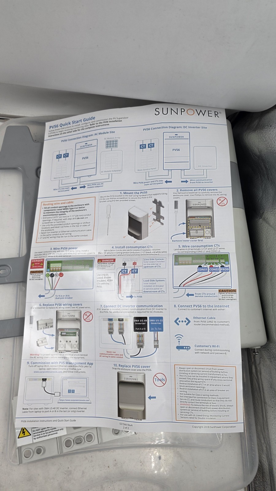 Sunpower Solar PV Supervisor 6 PVS6 Monitoring System Used See Photo As Is