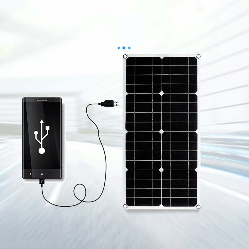 100W Solar Panel Dual USB Output Battery Charger 60A Home RV Camp Outdoor Garden