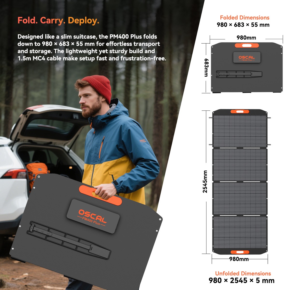 Blackview OSCAL 2400W Portable Power Station 1872Wh LiFePO4 + 400W Solar Panel