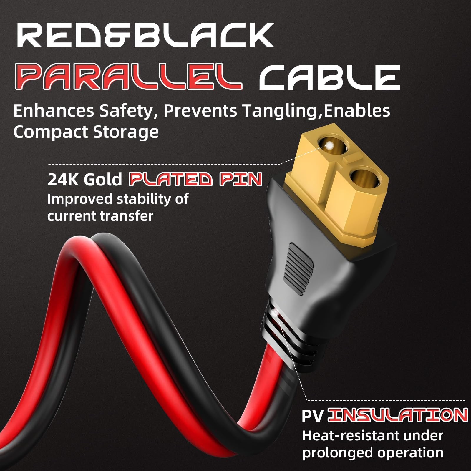 10FT 10AWG XT60 Solar Charging Cable, Solar Panel Connector to XT60 Extension…
