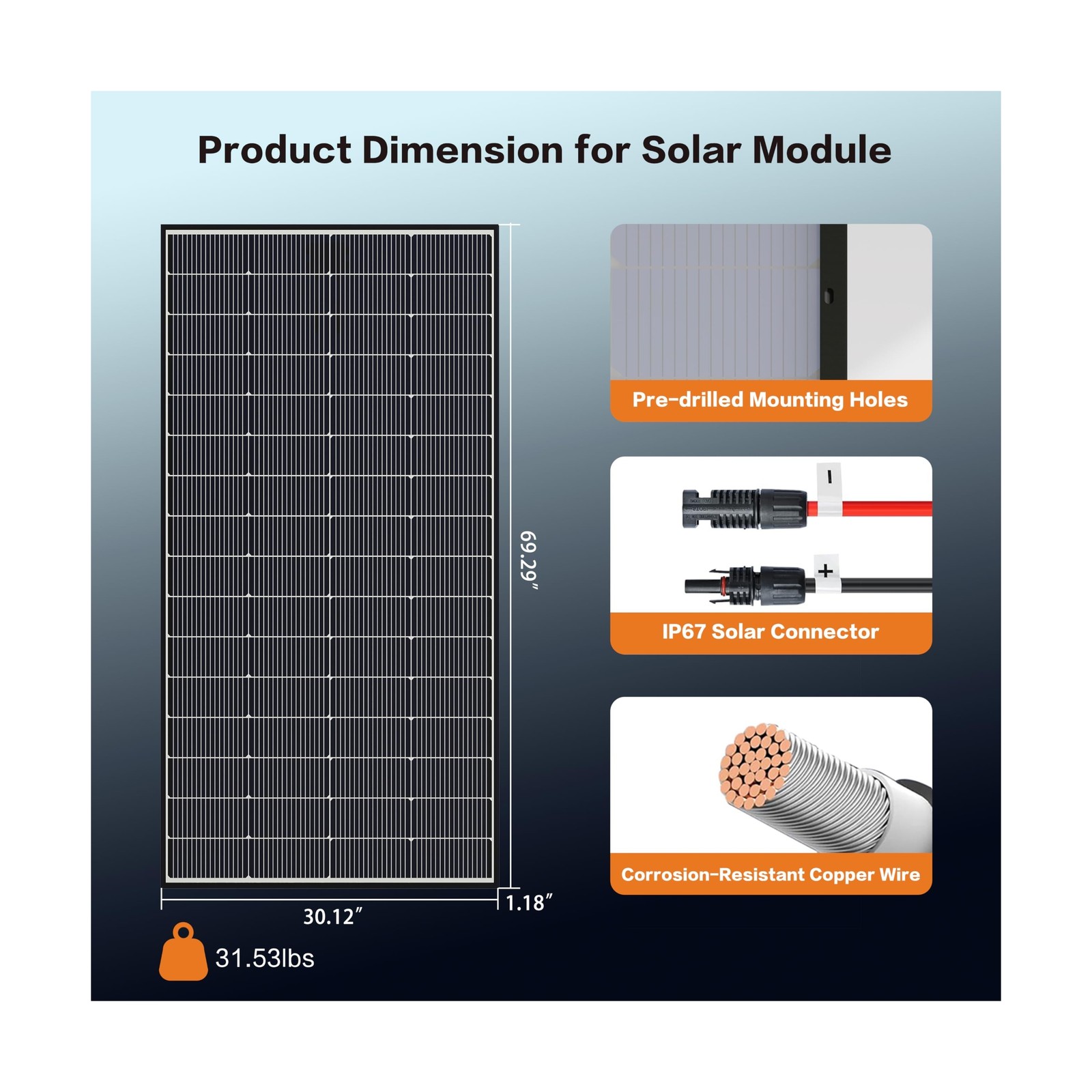 300 Watt Solar Panels, N-Type 16BB 2PCS 300W Bifacial Solar Panel, 25% High E…