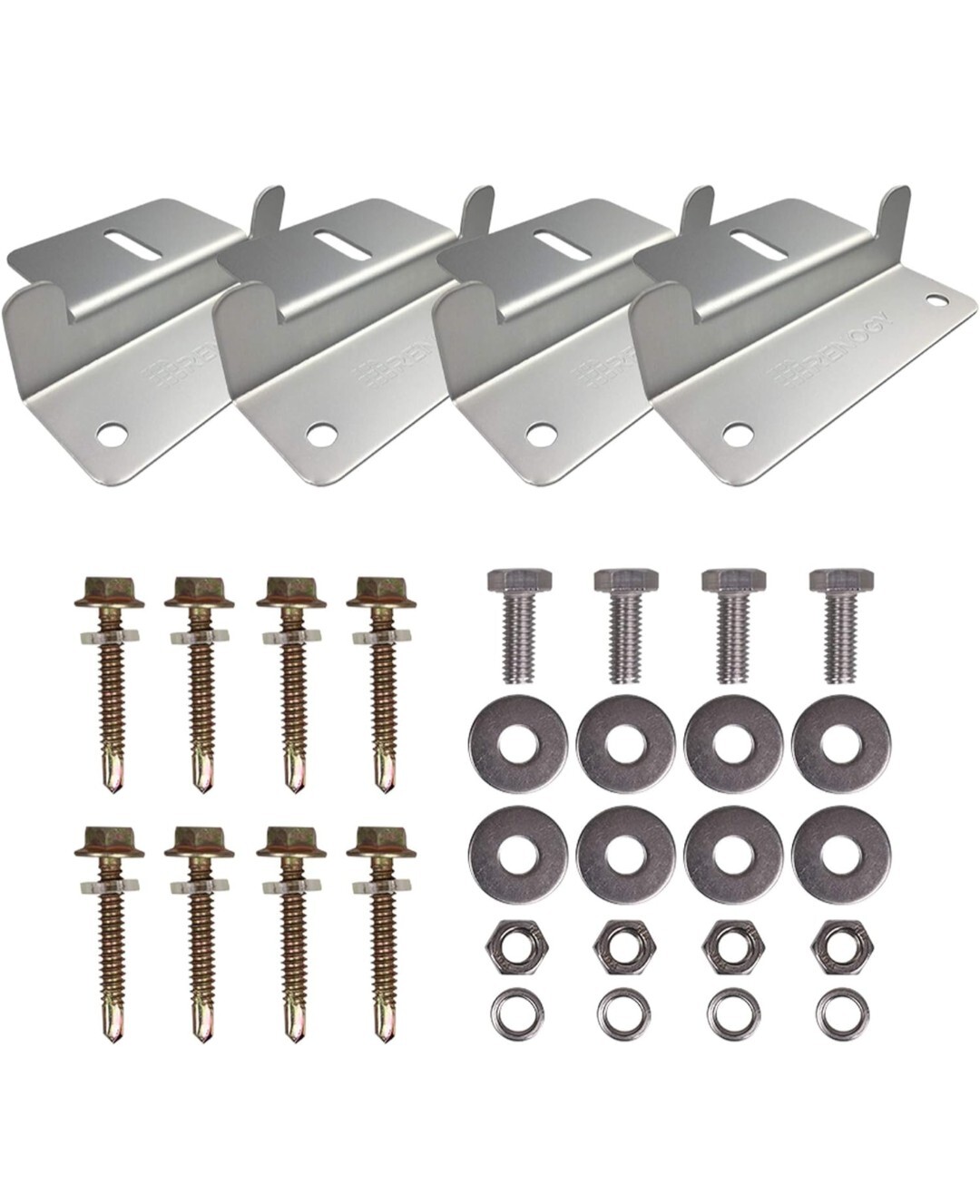 3 Sets Renogy Solar Panel Mounting Z Brackets Aluminum Finish + Hardware #66