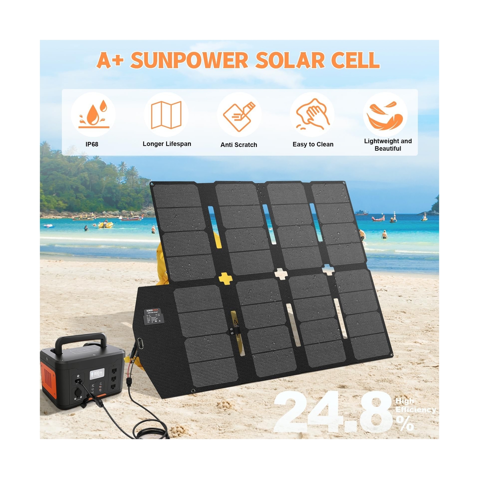 100W Portable Solar Panel MC-4 Foldable Solar Panel Charger Kits 18V IP68 Wat…