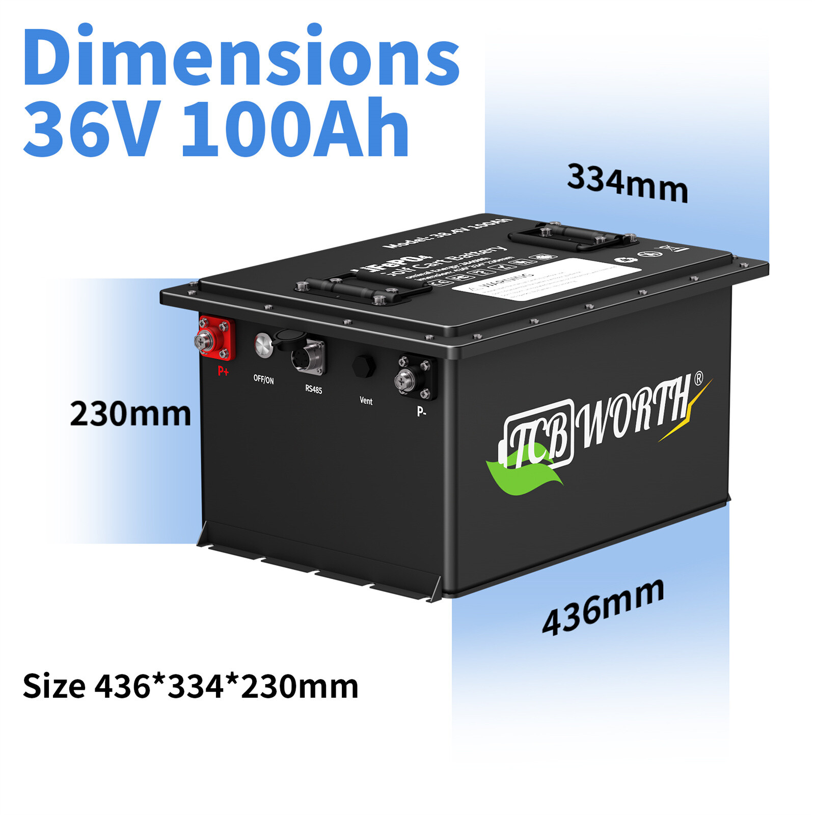 36V 100Ah Golf Cart Lithium LiFePO4 Battery BMS 15000 Deep Cycle 10YEAR WARRANTY