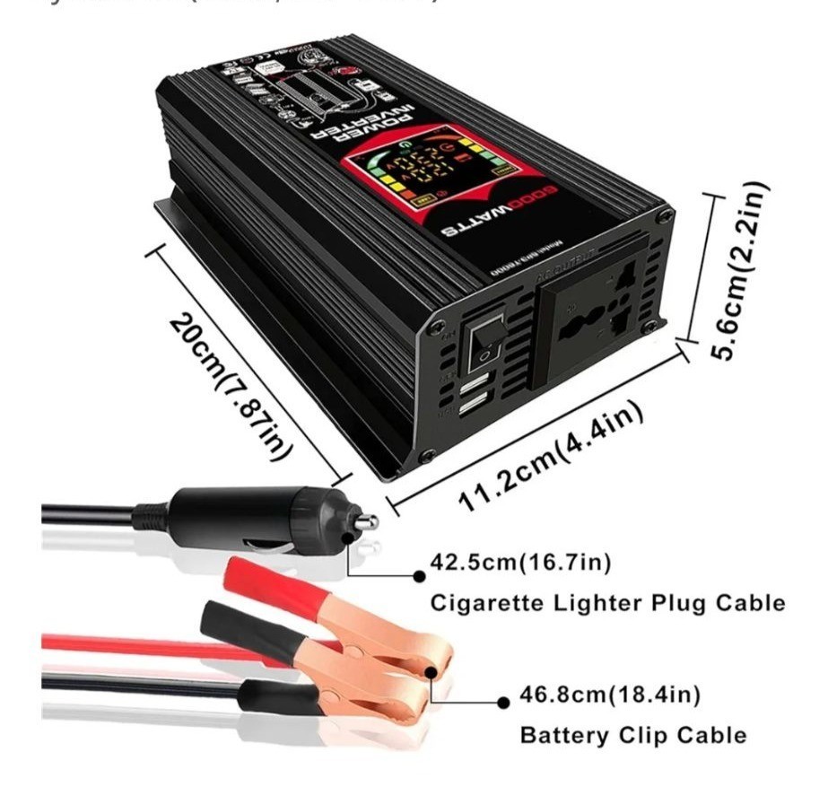 Solar Inverter Kit 18W Solar Panel 6000W Car Power Inverter LCD 30A Solar Charge