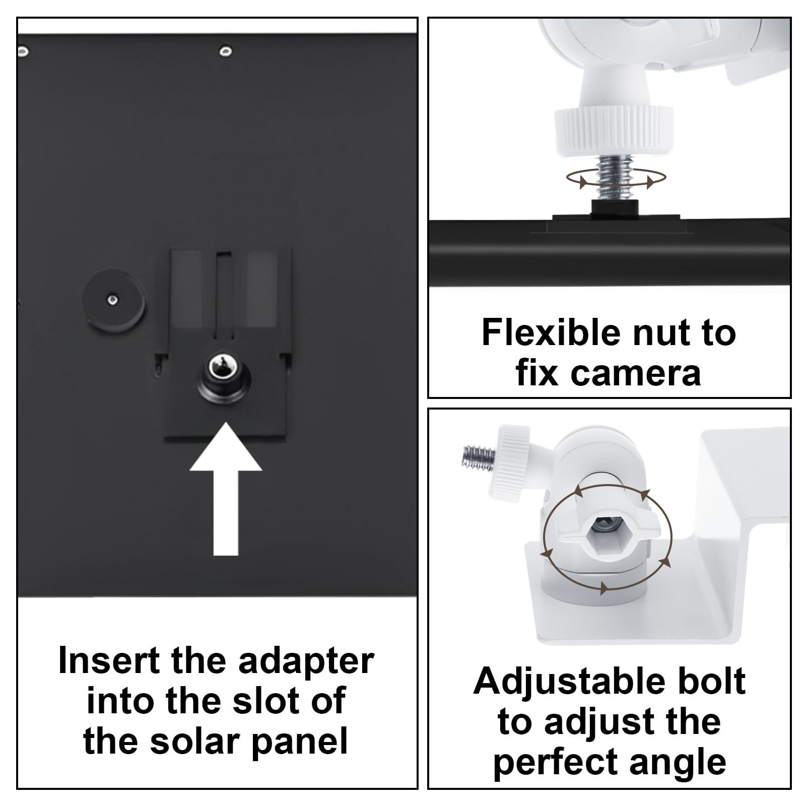 4 PCS Universal Solar Panel Gutter Mount for Ring, Blink, Arlo & More – White