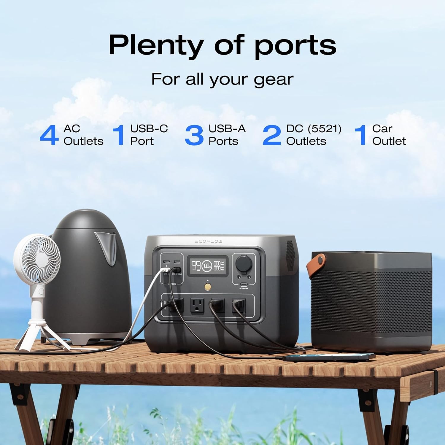 Portable Power Station RIVER 2 Pro 700 716Wh LiFePO4 Battery/70 Min Fast
