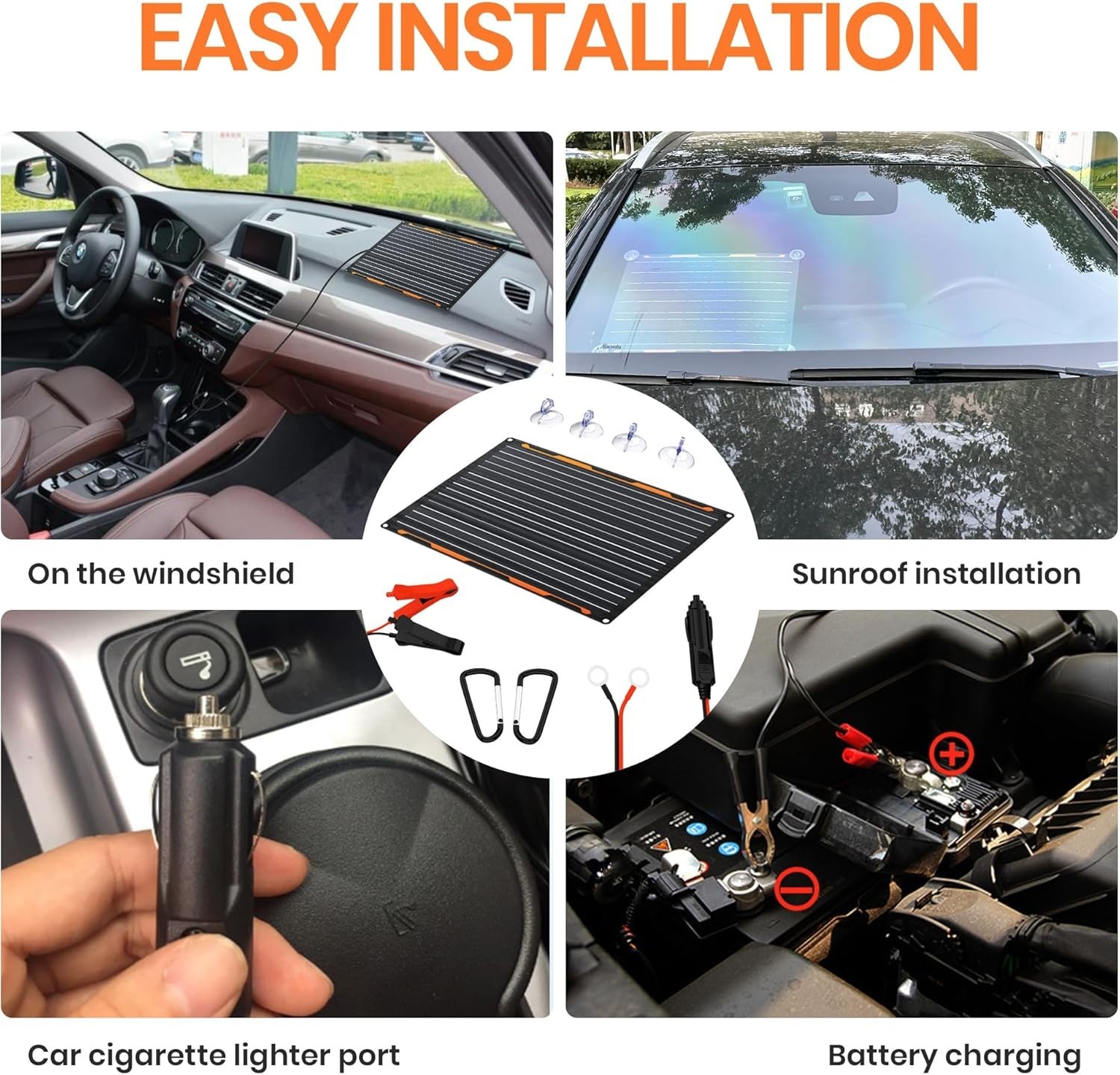 Water-Resistant 20W Solar Charger with Smart Controller & Plug-and-Play Design