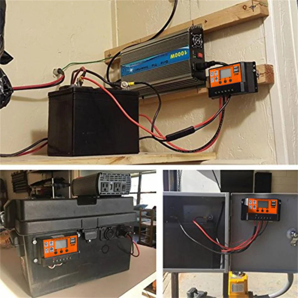 100A PWM Solar Panel Regulator Charge Controller 12V/24V Auto Focus Tracking