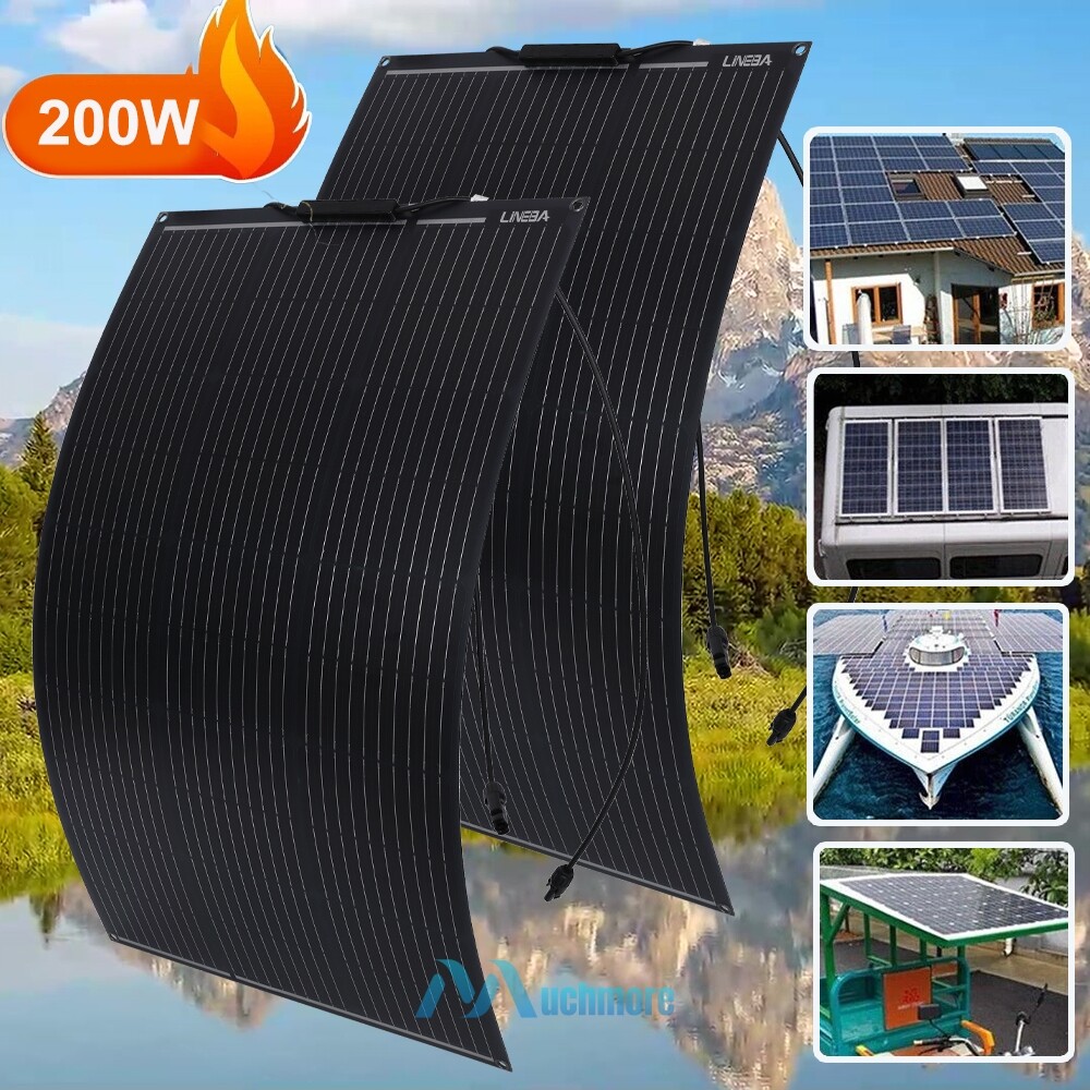 400W 200W Watt Portable Flexible Solar Panel 18V 12V RV Camping Off-Grid Rooftop