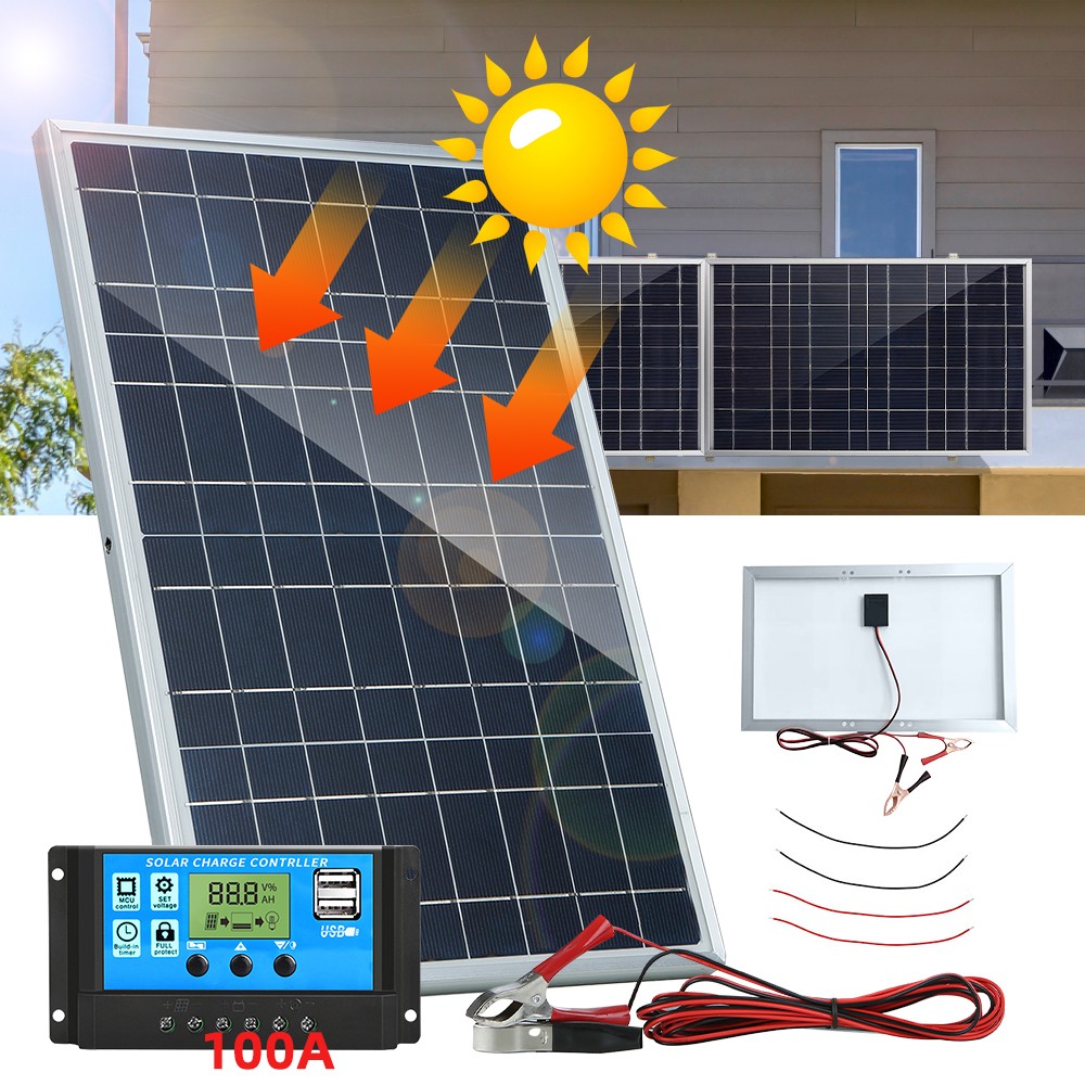 30W Solar Panel 12V Portable Power Trickle Battery Charger Maintainer Waterproof