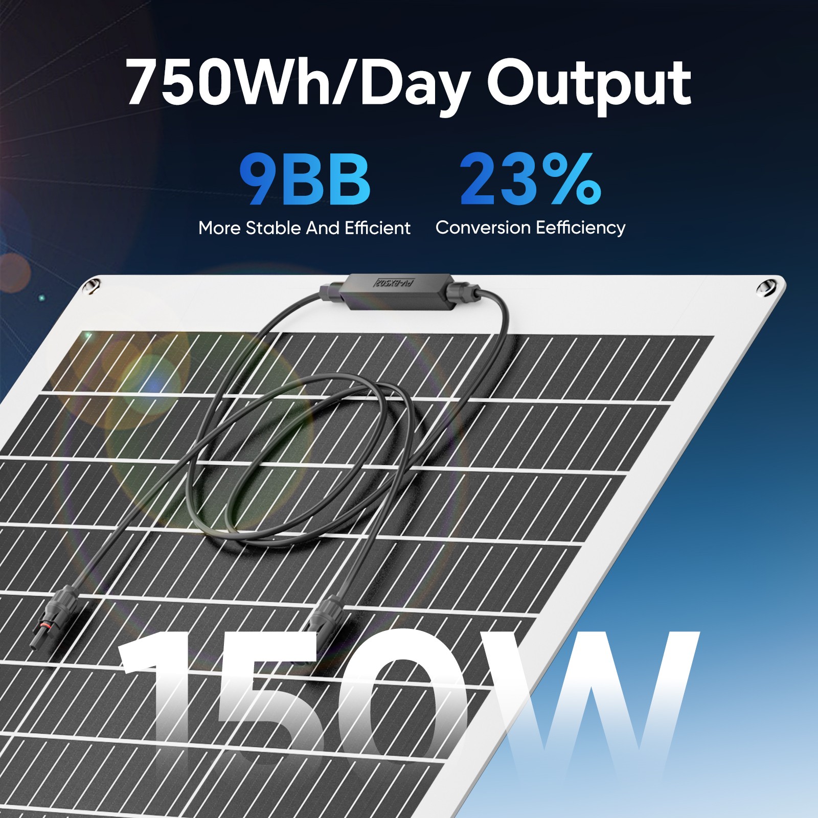 150W 300W 450W 600W Flexible Portable Solar Panel PV RV Rooftop Cabin Boat Home