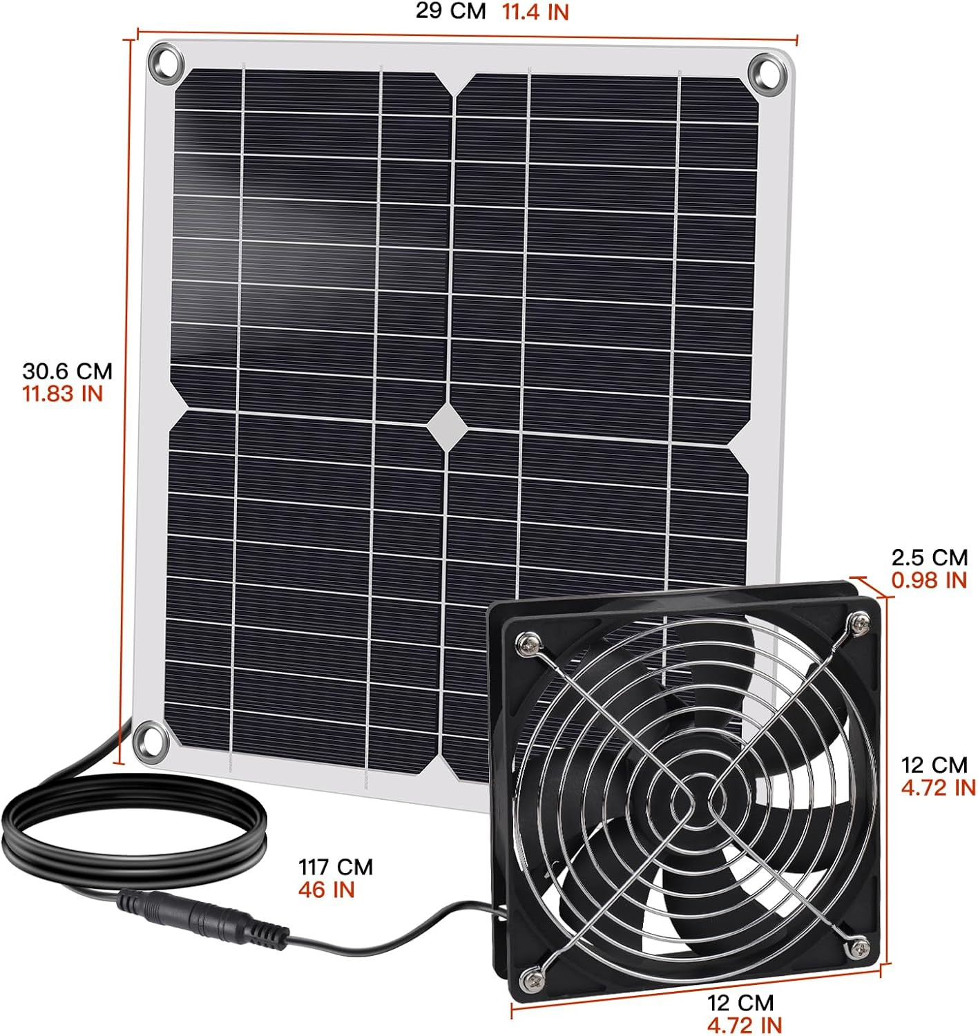 12W Weatherproof Solar Fan for Chicken Coops, Greenhouses, and Sheds
