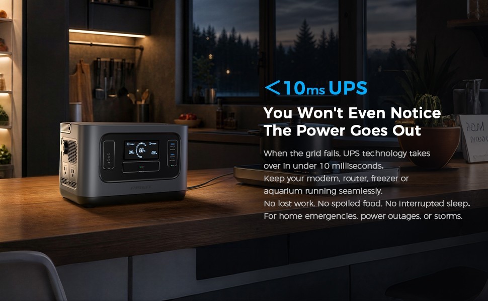 PISEN 1000W Portable Power Station 1008Wh LiFePO4 Battery Backup