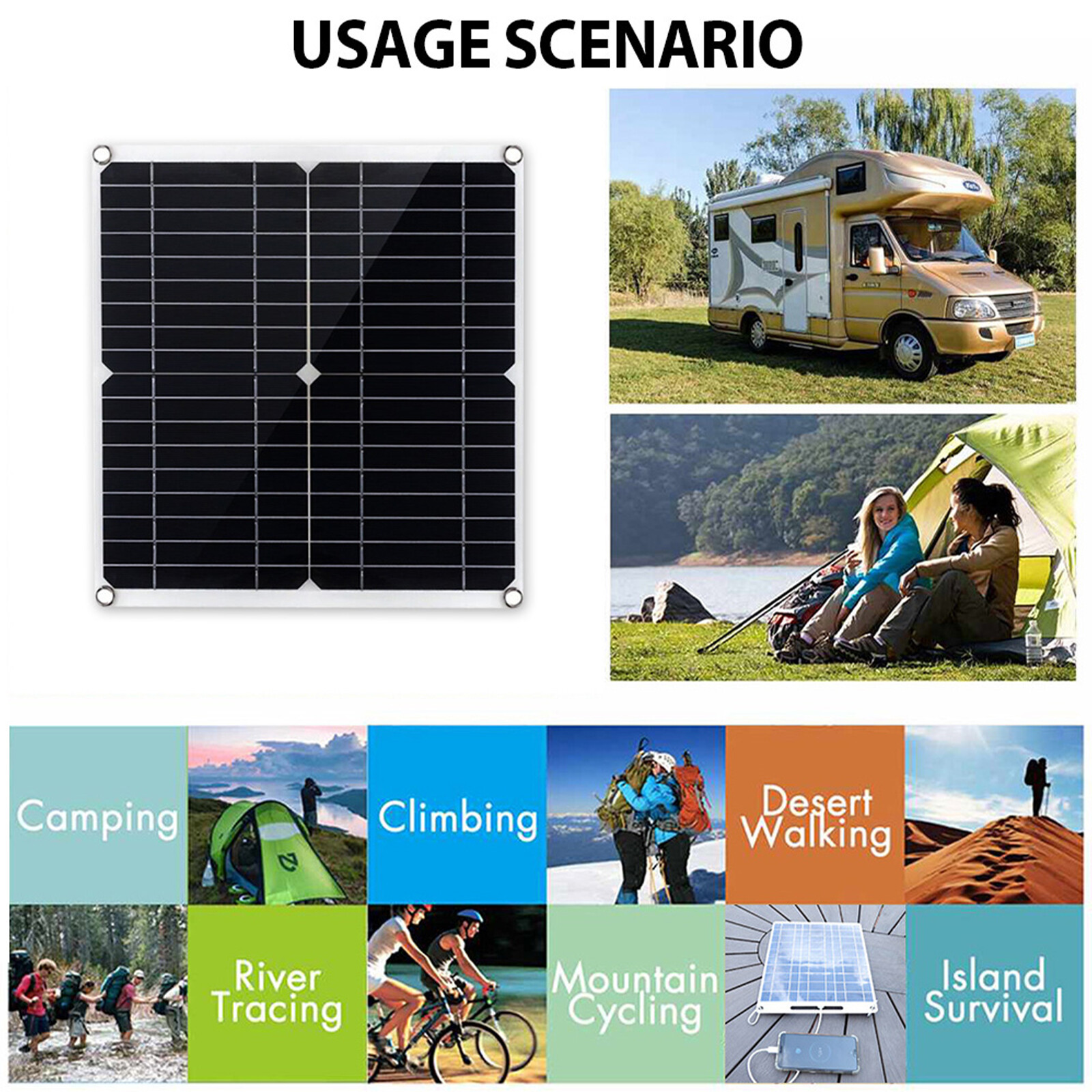 1200W Solar Panel Kit 10A-100A 12V Battery Charge Controller RV Caravan Boat