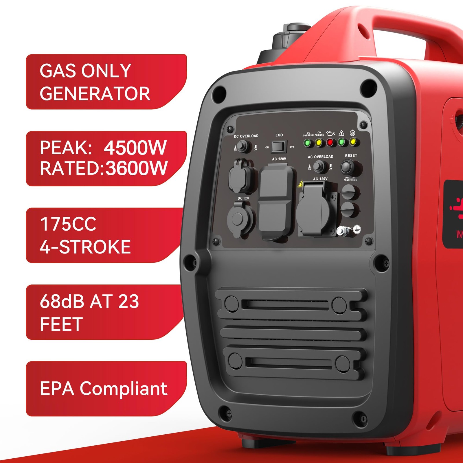 SIOKIUU 4500W Portable Generator Super Quiet Inverter Generator Ultra Lightwe…