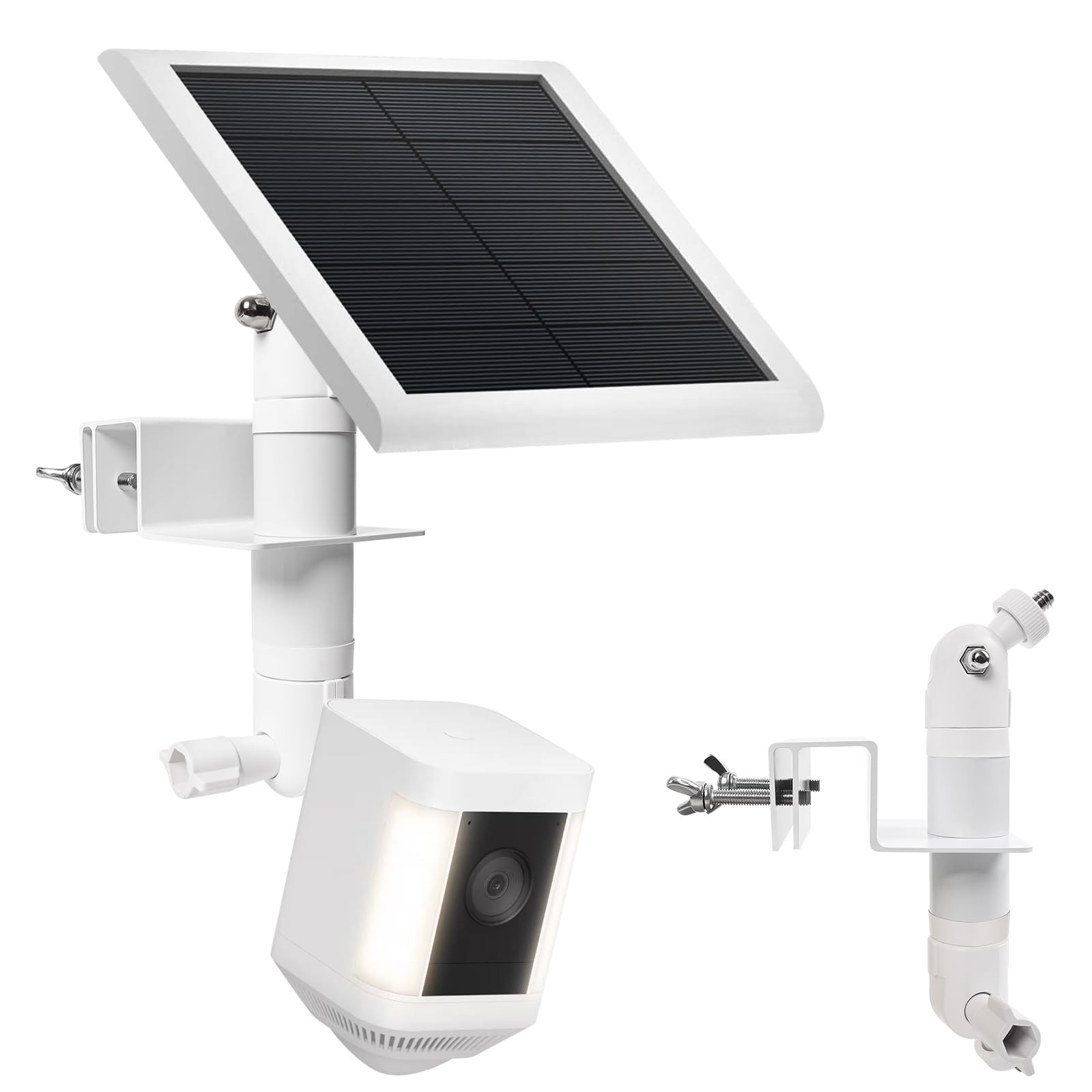 2-in-1 No-Drill Gutter Mount Bracket for Ring Cameras & Solar Panels | 360° A…