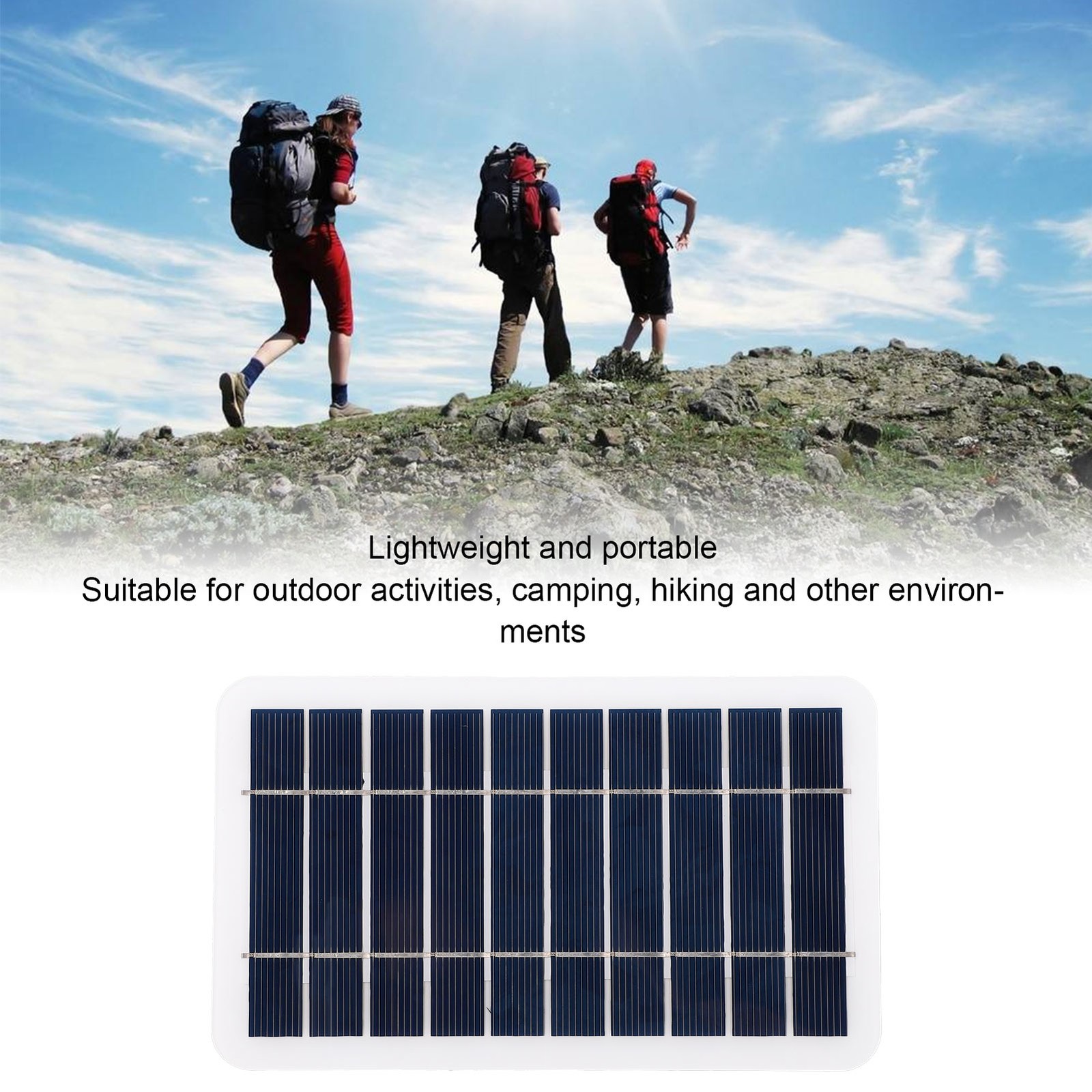 2W 5V Small Solar Panel Monocrystalline DC5521 Output Waterproof Dustproof PFWM