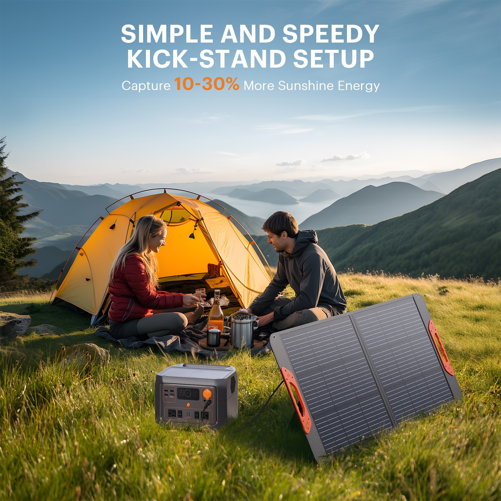 ZOUPW 100W Portable Solar Panel QC3.0 USB-A &Type-C Output for Power Station RV