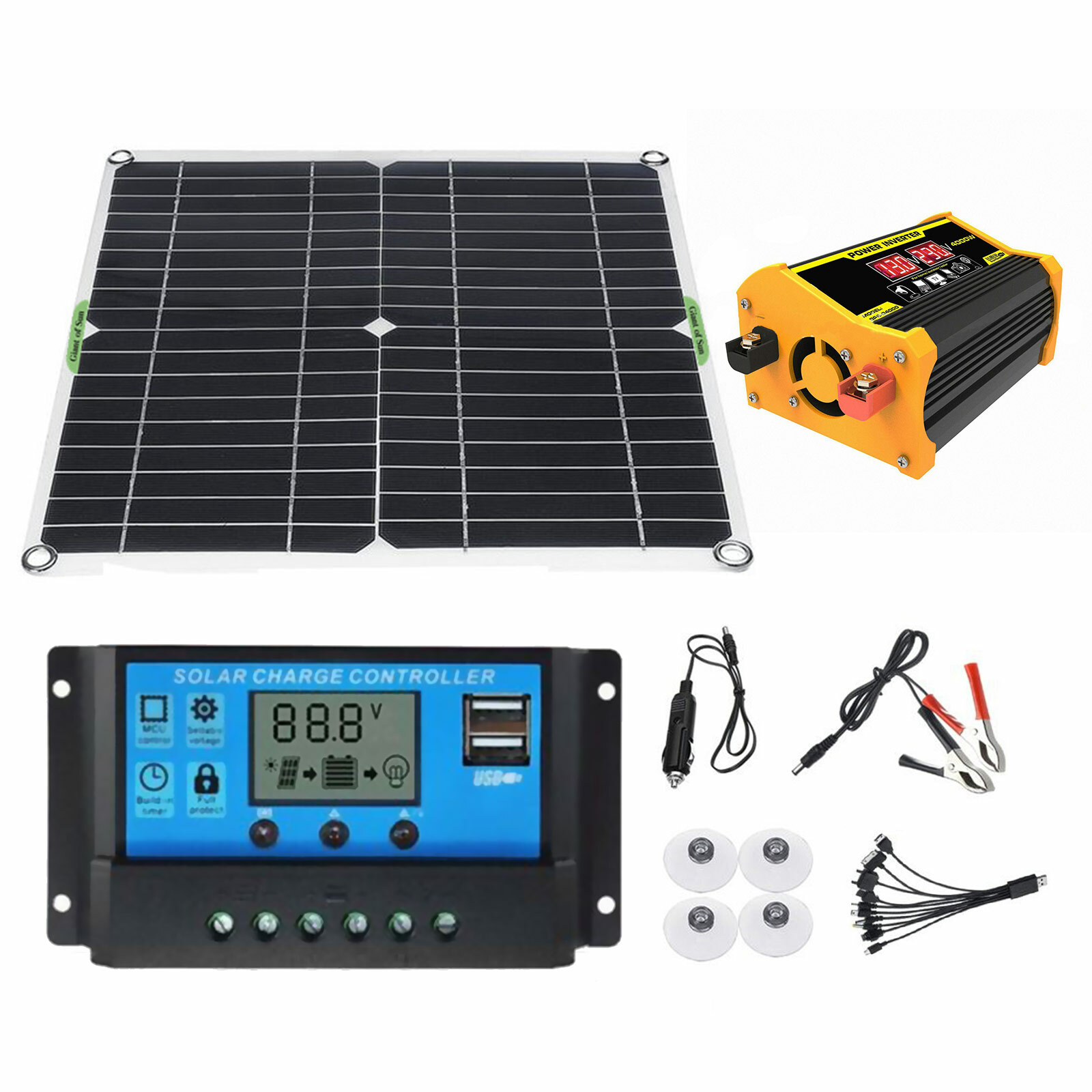 300 Watts Solar Panel Kit 100A 12V Battery Charger With Controller Caravan Boat