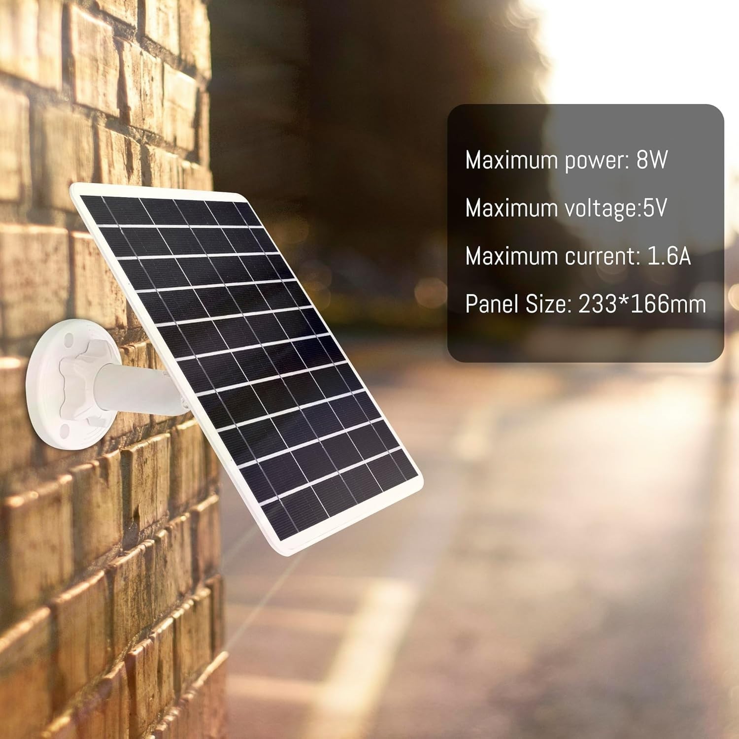 8W Solar Panel Compatible with Google Nest Camera Outdoor & Indoor (Battery V…