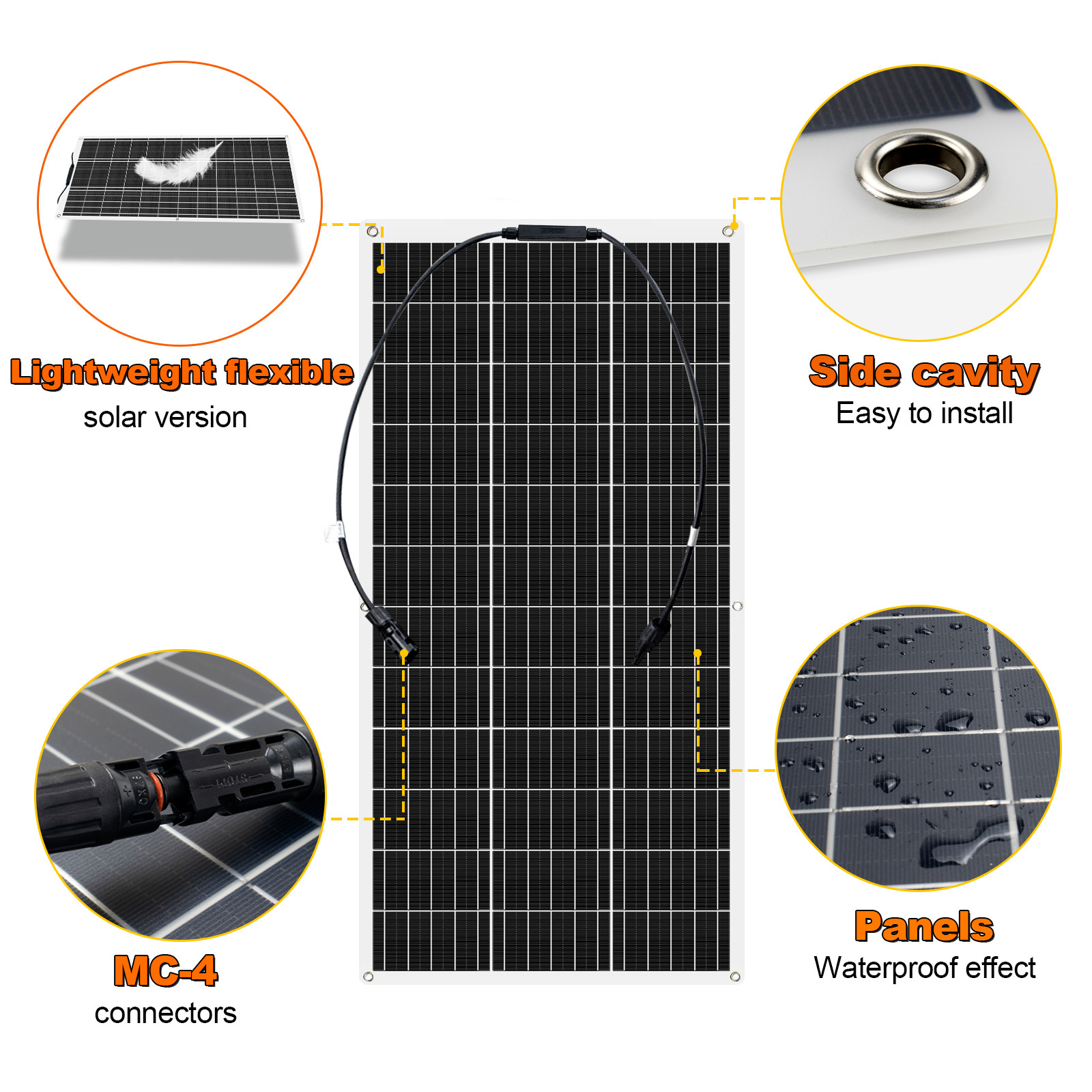 350W 18V Flexible Solar Panel Module Battery Charger Car Outdoor RV Marine
