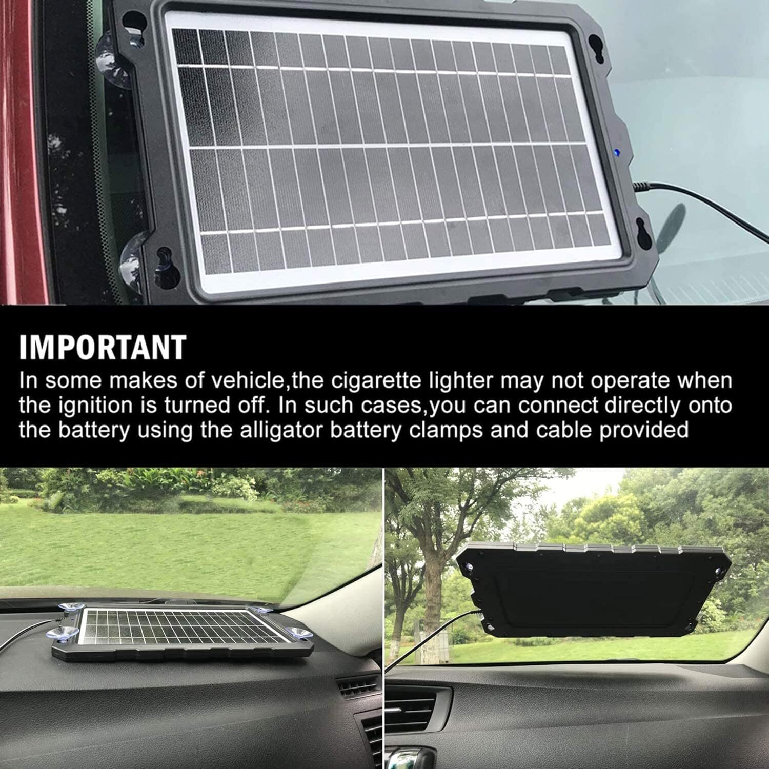 POWOXI 9W-Solar-Battery-Trickle-Charger-Maintainer, 12V Solar Panel Kit for Car