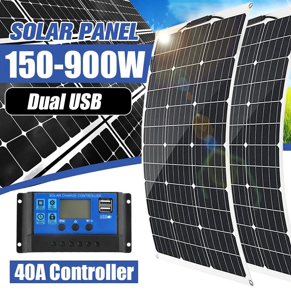 900 Watt Mono Solar Panel Kit 12V RV Camping Marine Home off-grid Battery Charge
