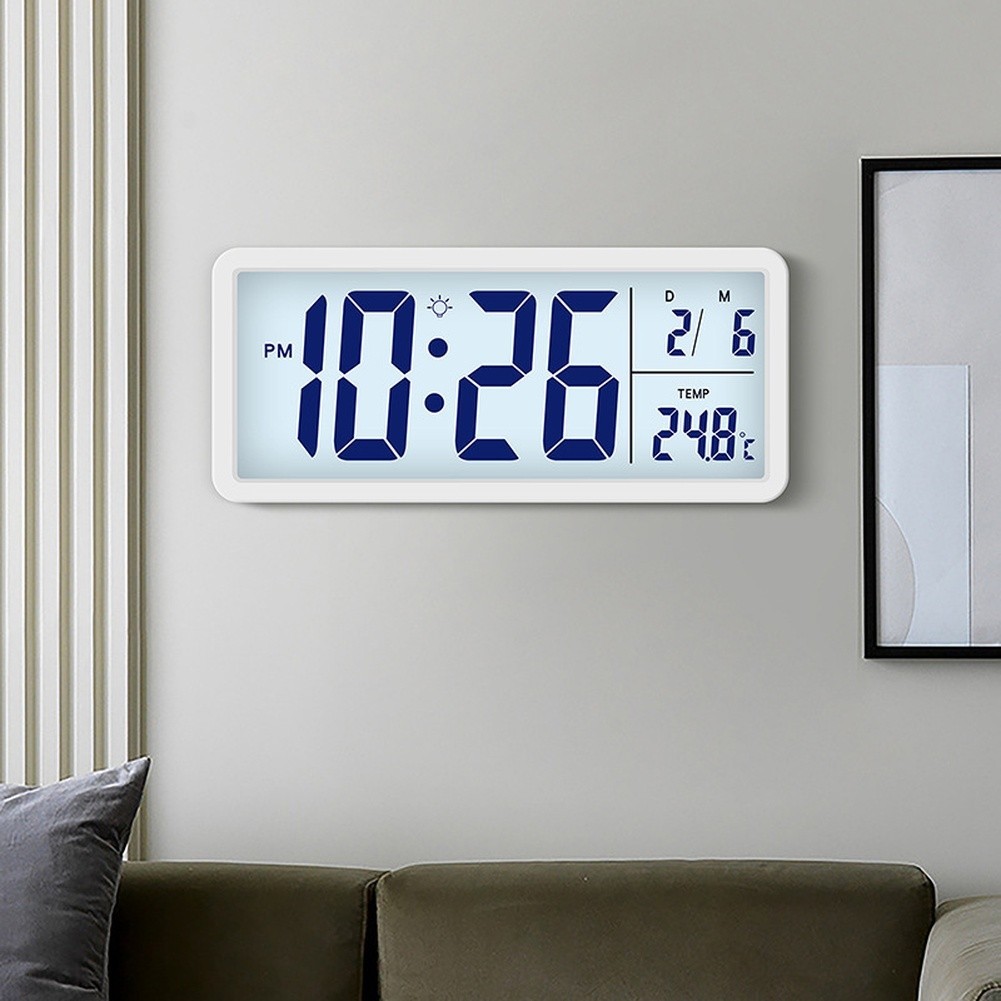 Indoor Climate Digital Wall Clock LCD Nordic Style Temperature Humidity Display