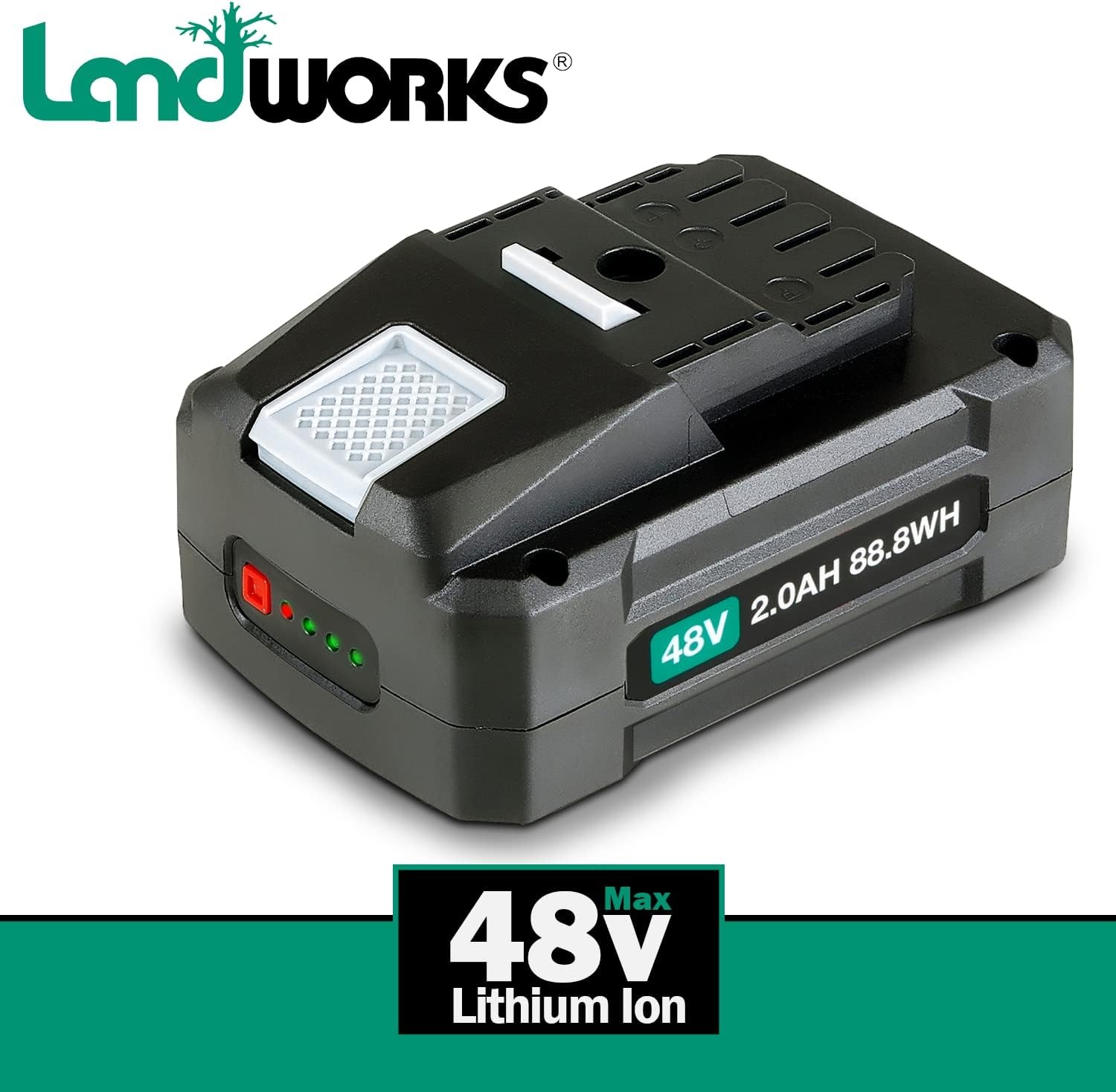 Landworks 48V DC 2Ah Lithium Battery 88.8Wh for Earth Auger