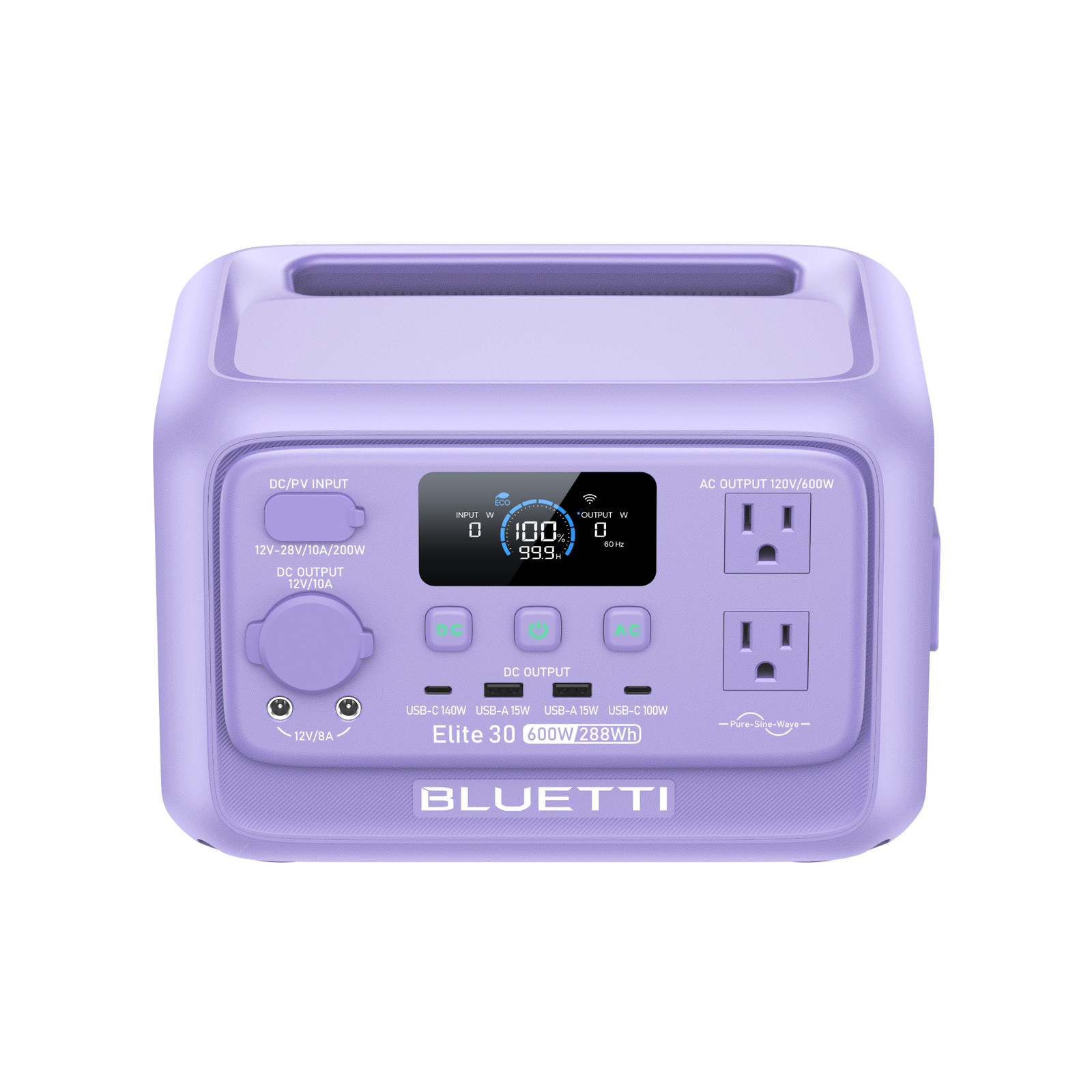 BLUETTI Elite 30 V2 288Wh Purple Portable Power Station Generator for Trip