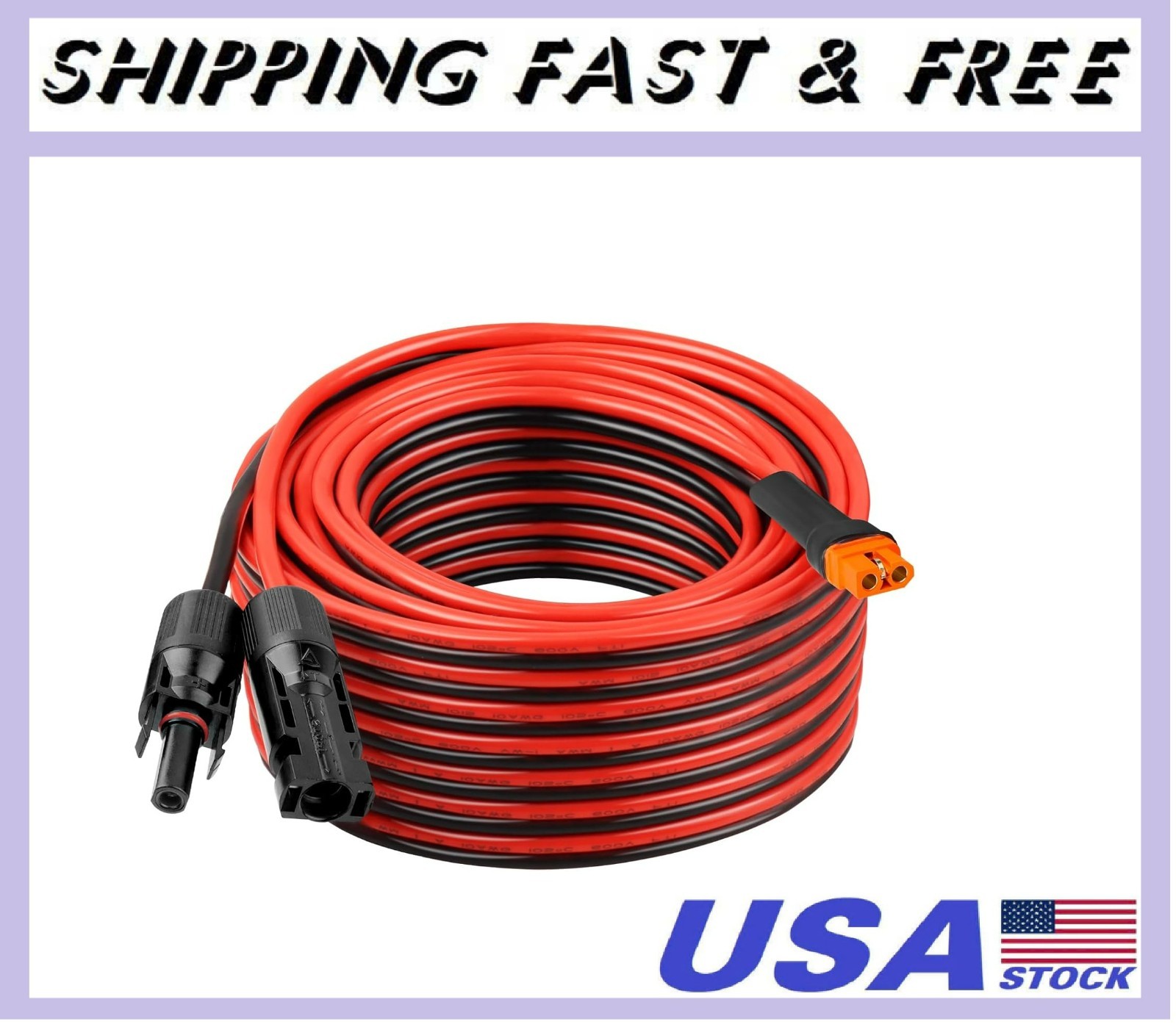 10AWG 40FT Solar to XT60i Extension Cable 3 6 10 35 50 75 100FT Heavy Duty