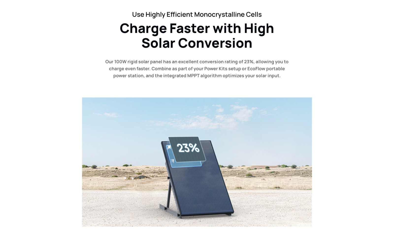 EcoFlow 2PCS 100W Rigid Solar Panel with IP68, High Efficiency Solar Modules