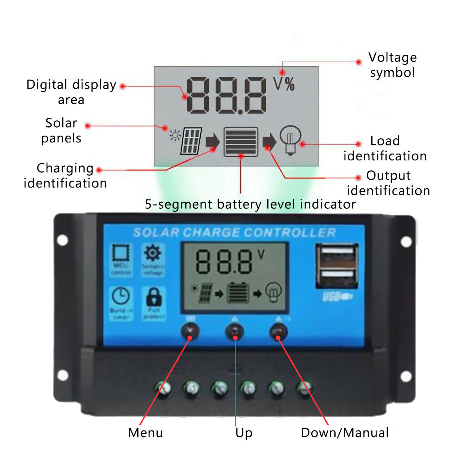 300 Watts Solar Panel Kit 100A 12V Battery Charger With Controller Caravan Boat