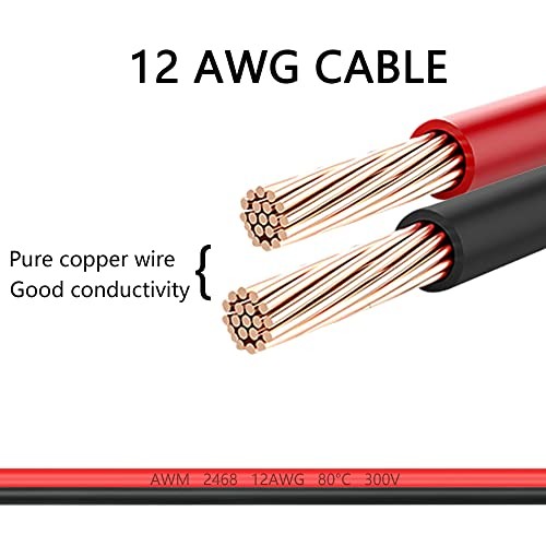 O Ring Terminal to Battery Connector Cable, 12AWG 45A Connector and