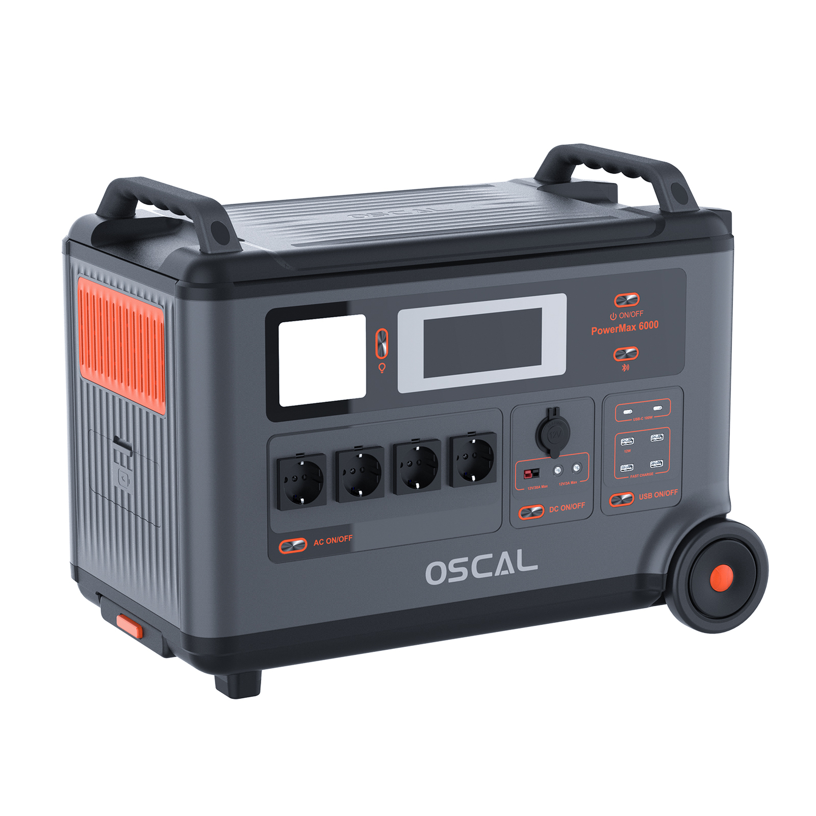 OSCAL Portable Power Station 6000W LiFePO4 Solar Generator 57600Wh Max T5A3