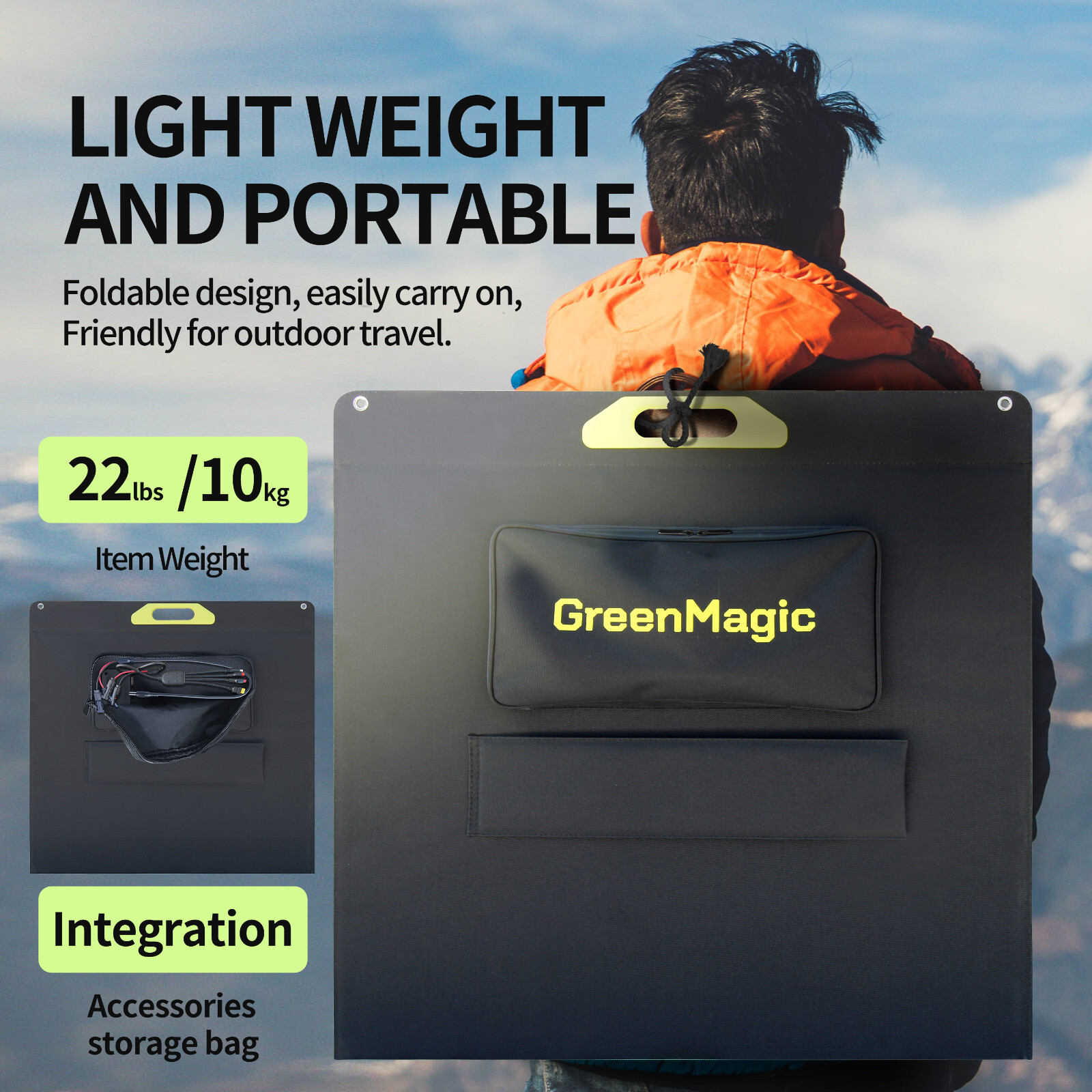 Greenmagic 400W 40V Portable Foldable Solar Panel for Generator Power Station RV