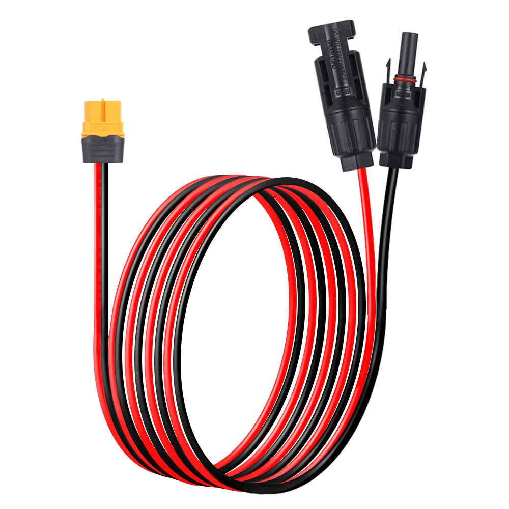 10ft XT60 Female to Solar Connector Solar Panel Extension Charging Cable 12 AWG