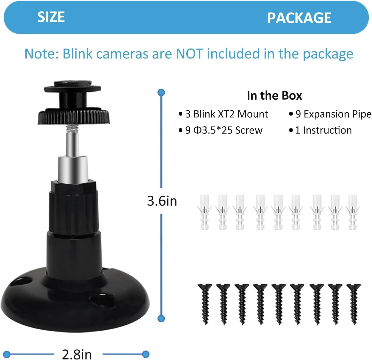 360 Adjustable Blink Outdoor Camera Wall Mount Bracket Indoor Outdoor