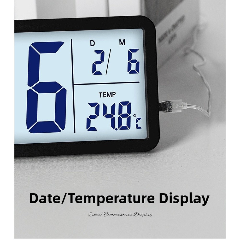 Indoor Climate Digital Wall Clock LCD Nordic Style Temperature Humidity Display