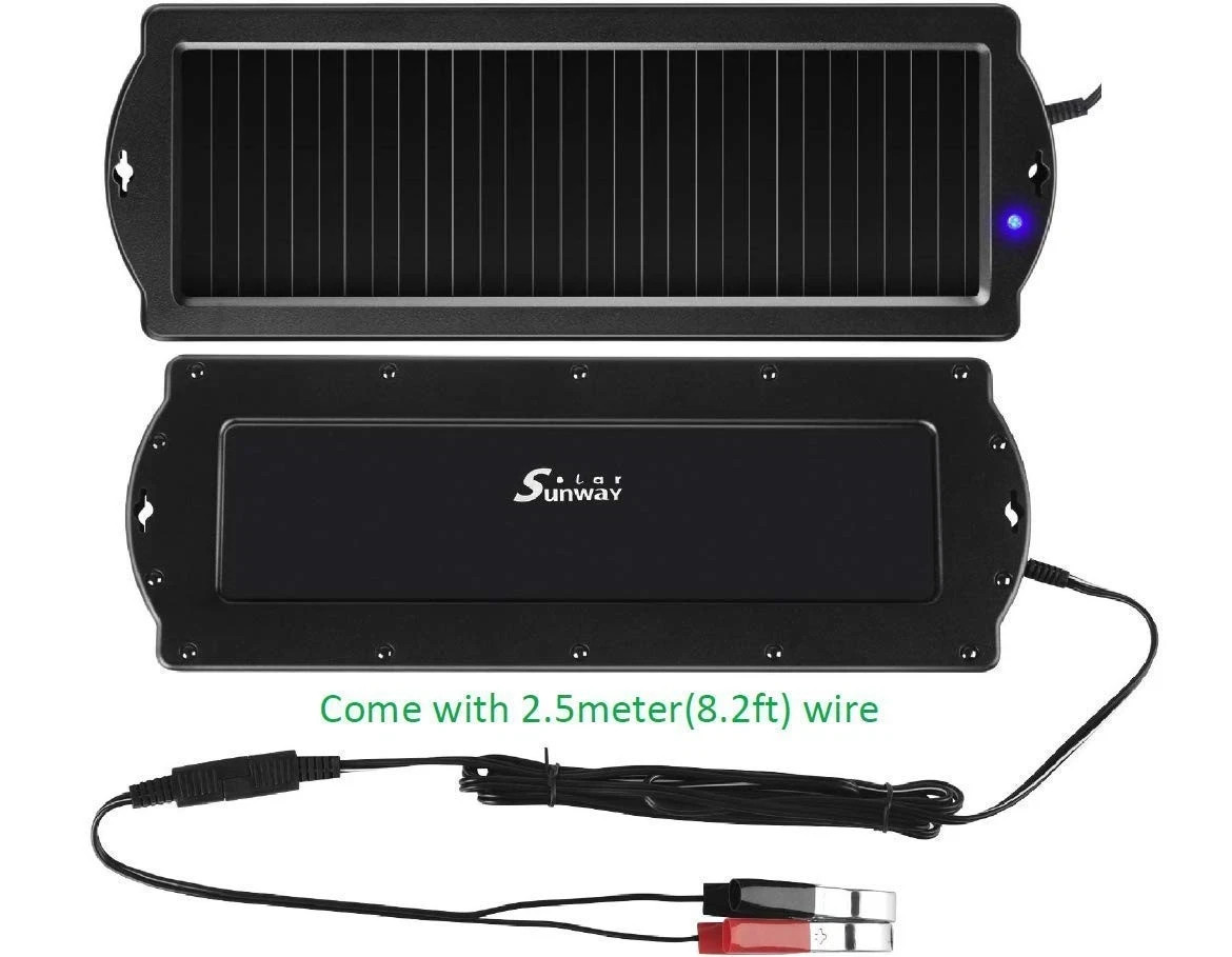 Car Battery Trickle Charger & Maintainer, 12V Solar Panel with Cigarette Plug