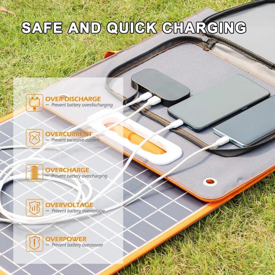 18v 100w foldable portable solar pannel Dc output PD type C Qc 3.0 fast deliver