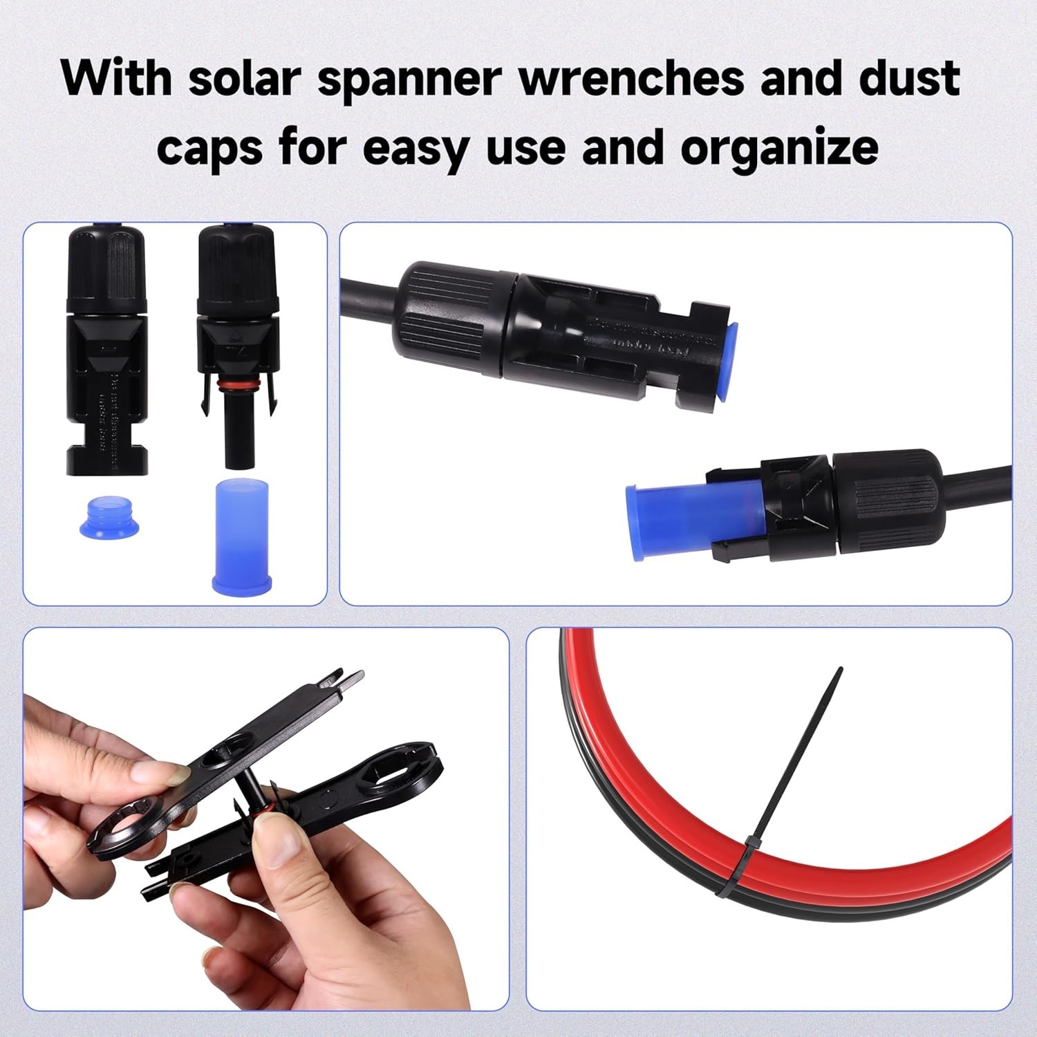 10AWG 20FT Solar Panel Extension Cable for RVs, Boats, PV Systems